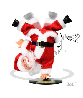 Inverted Rotating Dancing and Singing Music Christmas Animated Electric Santa Claus Toys for Xmas Decorations
