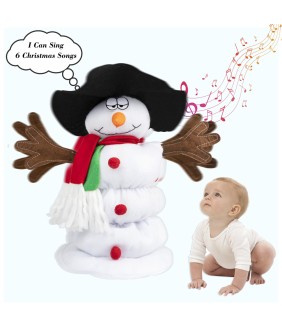  Singing 6 Christmas Songs Snowman Plush Dancing Toy 