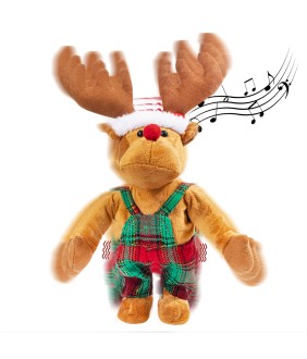 Twerking Rudolph The Red-Nosed Reindeer Animated Plush Toy Christmas Singing and Dancing Stuffed Animals for Kids