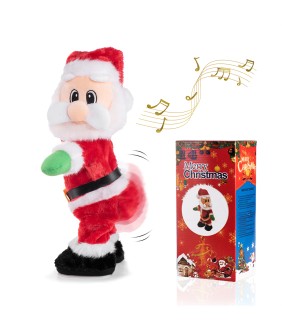 Twerking Santa Claus - Dancing Electric Christmas Stuffed Plush Doll Singing English Song Xmas Santa Toys for Kids