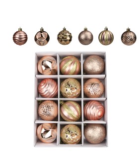 Christmas Ball Ornaments Shatterproof Christmas Decorations Tree Balls 2.4" Baubles Balls Ornaments Set for Holiday Christmas Tree Ornaments 12Pcs Gold