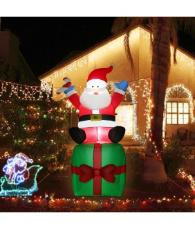 Gift Boxes Santa Inflatable  6 FT Inflatable Christmas Yard Decorations Outdoor Christams Party,with LED Light Christmas Blow Up Yard Decorations